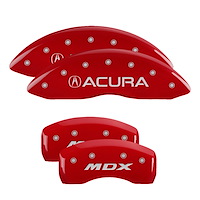 39021SMDXRD Front Disc Brake Caliper Covers Fits Select Acura MDX [Red Finish w/ Silver Acura / MDX]