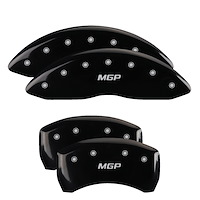 49014SMGPBK Front & Rear Disc Brake Caliper Covers Fits Select Buick Regal Sportback [Black Finish w/ Silver MGP]