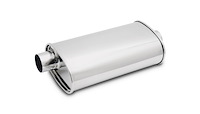 STREETPOWER Oval Muffler 2.5" Inlet/Outlet (Offset-Center)