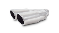 Dual 3.25" x 2.75" Oval Stainless Steel Exhaust Tip Single Wall