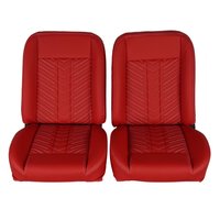 RM-UB22X6 Low Back Bucket Sport Mod II Seat Set Red Vinyl Narrow Red Insert White Thread