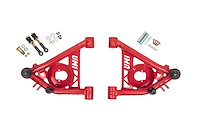 Tubular Front Lower A-Arms for GM F-Body, G-Body, S10 [Polyurethane Bushings, Red Powdercoat]