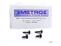4P 42 Phillips Oval Head Sems Tapping Screws, Black Phosphate