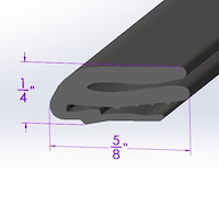 LP 300-/FT E x Truded Header Seal, For Front Of Convertible Top