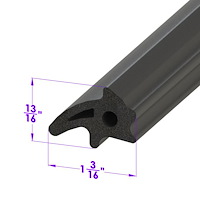 LP 46 Deck Lid Seal, Installs In Trunk Gutter, Sponge Rubber