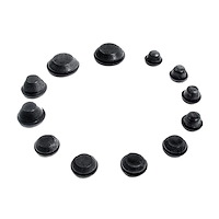 PK 620 Black Rubber In.Oem in. Style Hole Plugs, 12 Piece Kit