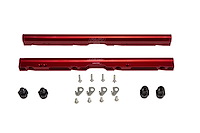 LSXR Billet Fuel Rail Kit LS3/LS7 Red with Fittings, O-Rings, Hardware