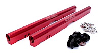 LSXR Billet Fuel Rail Kit LS2 Red with Fittings, O-Rings, Hardware