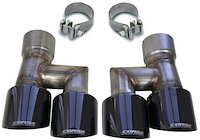 21038BLK Pro Series Quad Exhaust Tip Kit for Ford Mustang 3 in. Inlet/4 in. Dual Rear Twin Outlet - Black