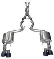 21042BLK Sport Cat-Back Exhaust System 2018-2019 Ford Mustang GT 5.0L V8 - Black Tips