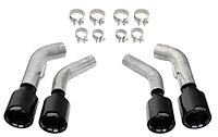 21835CFBLK Pro Series Clamp-On Exhaust Tips Fits Select Chevrolet Camaro SS, ZL1 6.2L [4.500 in. Quad Outlet, Carbon Fiber/Black