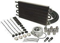 Engine Oil Cooler With Sandwich Adapter Kit Tube & Fin