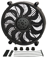 14" High Output Single RAD Electric Fan - Standard Mounting Kit 2100/1500 cfm
