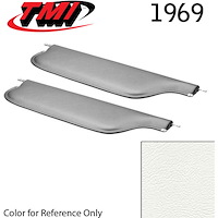 21-81407-2305 IVORY/BRIGHT WHITE - 1969 CAMARO CONVERTIBLE MADRID GRAIN UPHOLSTERY VINYL - PAIR OF SUNVISORS