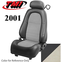 43-76501-6042-7088-A Front Bucket Seat Upholstery for 2001 Ford Mustang [Vinyl, Dark Charcoal/Medium Parchment]