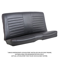 46-82801-2295-RS Rear Seat Upholstery Cruiser Collection 1966-1967 Chevy Chevelle Hardtop [Black Madrid Vinyl w/Red Stitch]