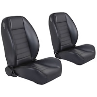 47-9251-2295-BKS Pro-Low Back Bucket Seats Cruiser Collection Universal [Black Madrid Vinyl w/Black Stitch]