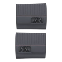 11-83000-6525-RS Front Flat Door Panels, 1947-1955 Chevy/GMC Truck Standard cab, Charcoal Black Verona Vinyl W/Red Stitch