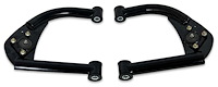 742-4130B-K6462 Tubular Front Upper A-Arms w/ Poly Bushings, 1993-2002 GM F-Body [Gloss Black]