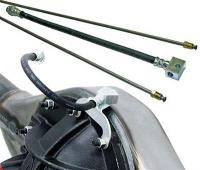 Hard Line Brake Cable Kit Includes Straight Lengths 3/16" Steel Tubing Fittings Rubber Hose