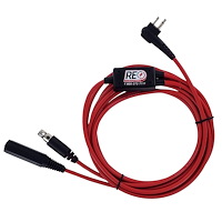 RE4302 Single Radio Car Harness [Motorola 2-PIN Radio Connector, 3 Conductor Helmet Connector]