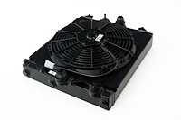 Universal Half Radiator - Evo 7/8/9 / 92-00 Civic - w/ SPAL Fan & Shroud - Black