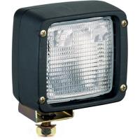 Ultra Beam Halogen Work Lamp Square Clear Lens Black Housing Close Range 12V 55W Incl. Mating AMP 200mm Harness w/Leads Each
