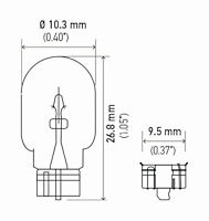 BULB 158 12V 3W W2.1X9.5D T3.25 DOT