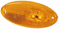 4295 LED Side Marker Lamp Oval Amber Lens w/Reflex Reflector 12V SAE Approved Each