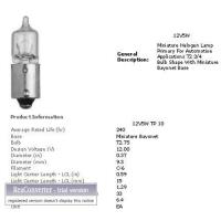 T2.75 Halogen Bulb 12V 5W