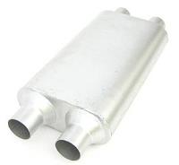 Aluminized 2.25" Dual Inlets/Dual 2.25" Outlets 9.5" x 4.0" x 17.0" body