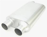 Aluminized 2.50" Offset Inlet/Dual 2.50" Outlets 9.5" x 4.0" x 15.0" body
