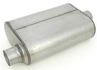 Aluminized 2.25" Center Inlet/Offset Outlet 9.5" x 4.0" x 13.0" body
