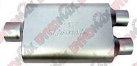 Aluminized 2.5" Centered Inlet/Dual 2.5" Outlets 9.75" x 4" x 13" Body
