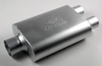 Aluminized 3.00" Center Inlet/Dual 2.50" Outlets 9.5" x 4.0" x 13.0" body