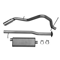 Ultra Flo Welded Cat-Back Single Exhaust System for 2007-2008 Chevrolet Silverado 1500, GMC Sierra 1500 w/4.8L, 5.3L [Natural]