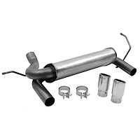 Super Turbo Axle-Back Dual Exhaust System for 2007-2018 Jeep Wrangler JK, Wrangler w/3.6L, 3.8L [Natural]