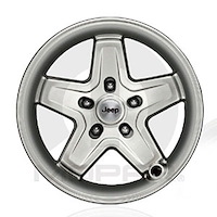 JEEP 17 X 8.5" Classic 5-Spoke Silver, 5x5" bolt pattern
