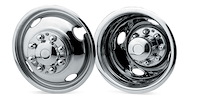 WS319F8-4 Stainless Steel 19.5 in. Wheel Simulators for Ford Trucks, 8-Lug, Top Lug Install, 5-Hole Design Dually