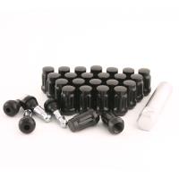Black Closed End Spline Lug Nut Kit 12mm x 1.50 24 Lug Kit