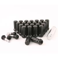 Black Closed End Spline Lug Nut Kit 14mm x 2.00 24 Lug Kit