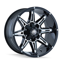 8090-2181M Rampage 8090 Wheel [Size: 20" x 10"] Gloss Black Milled Finish