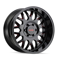 8110-2136BTR Tripwire 8110 Wheel [Size: 20" x 10"] Gloss Black Milled Prism Red Finish