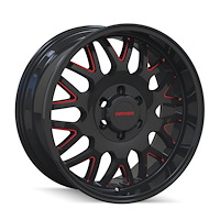 8110-2985BTR Tripwire 8110 Wheel [Size: 20" x 9"] Gloss Black Milled Prism Red Finish