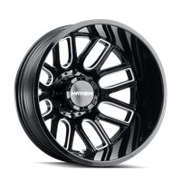 8107D-2877BMR232 Cogent Dually 8107D Wheel [Size: 20" x 8.25"] Gloss Black Milled Finish