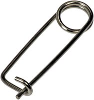 Stainless Steel Locking Safety Pins, 1/16 in. Wire, 1-1/16 in. Usable Length, 1-3/4 in. Overall [Set of 30]