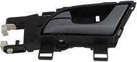 Interior Door Handle Rear Left Silver Lever/Black Housing