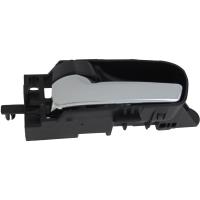 Interior Door Handle Front Rear Left Chrome Lever Black Knob