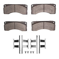 1214-0379-01 Heavy-Duty Brake Pads & Hardware Kit, 1986-1992 Ford/Lincoln/Mercury/Mazda, Position: Fr