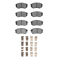 1214-0735-01 Heavy-Duty Brake Pads & Hardware Kit, 1995-2005 Mitsubishi Fuso, Position: Fr